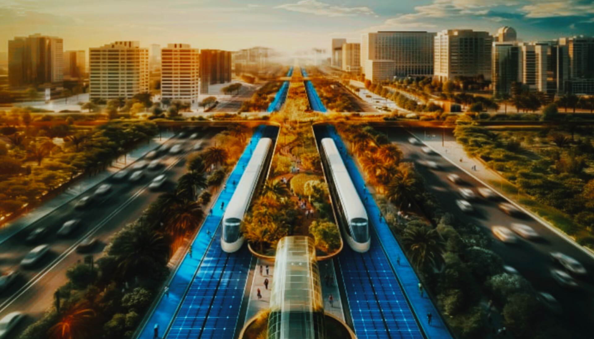 Construction of the world's most eco-friendly green highway in Dubai